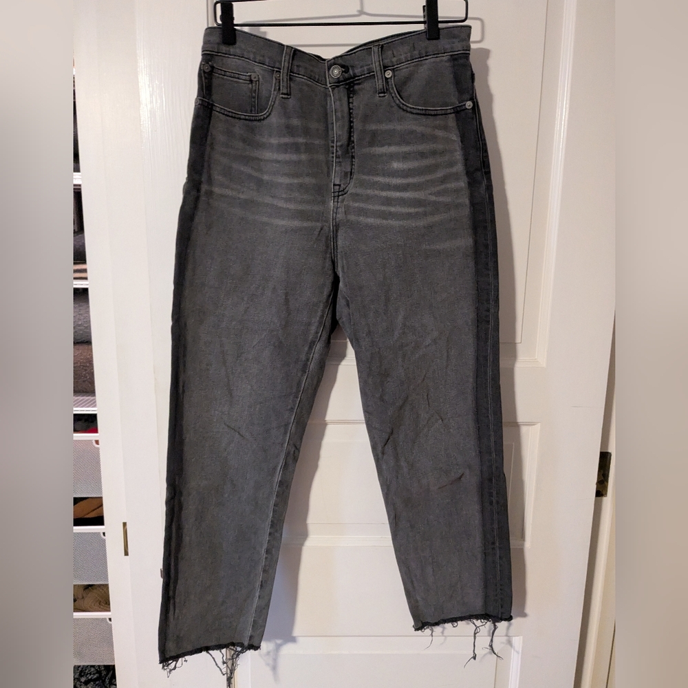 Madewell Black/Gray Classic Straight Jean
